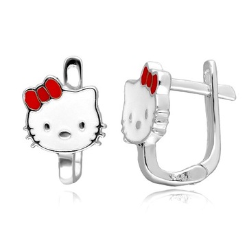 СЕРЕБРЯНЫЕ СЕРЬГИ SUBTLE KITTY CAT, АНГЛИЙСКИЙ ЗАЖИМ, стр.925