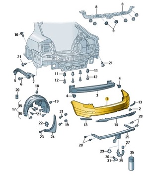 фото thumb №1, Бампер зад skoda octavia iii 5e9807421 оригинальный номер