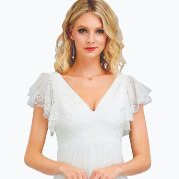 СВАДЕБНОЕ ПЛАТЬЕ Boho Слоновая кость кружево ГРАЖДАНСКОЕ L 40