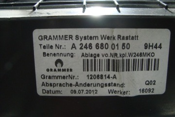 фото thumb №12, Подлокотник туннель средний бардачок серый mercedes w246 b-klasa 11-18