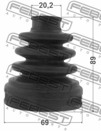 Накладка шарнир приводного внутреннего 69x89x20.2 febest 0715-rs413 Доставка, фото thumb