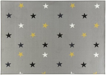 DYWAN SZARO ŻÓŁTY DO POKOJU DZIECI W GWIAZDKI NA FILCU STARS 200x250 cm
