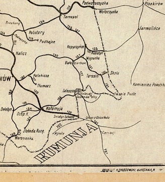 Stara Mapa polskiej sieci kolejowej 1921r. 90x90cm