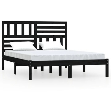 VidaXL Каркас кровати, черный, массив сосны, 12 шт.