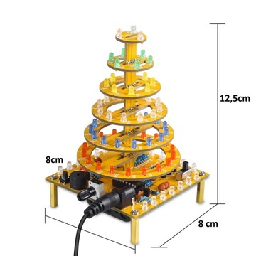 Kolorowy Tort Animacja LED Melodyjka Happy Birthday DIY KIT