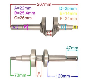 КОЛЕНВАЛ ДВИГАТЕЛЬ КОСИЛКИ 22 ММ OLEO-MAC G48TK G53TKE LONCIN L66151577