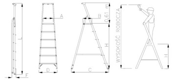 АЛЮМИНИЕВАЯ лестница DRABEX TP1200 3+1 ступени