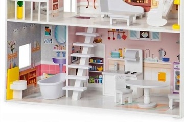 Drewniany domek dla lalek Duży 126cm XXL SPEŁNIJ MARZENIE MAŁEJ KSIĘŻNICZKI