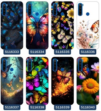 Etui do Xiaomi Redmi Note 8T Wzory Motyle Kolorowe Motylki Butterfly