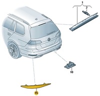 фото thumb №2, Відбивач бампера зад лівий golf vii варіант 2017-2020 оригінал