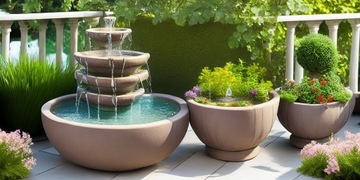 Садовый фонтан, водная скульптура, инсталляция, домашний каскад, водопад