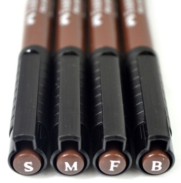 Ручка FABER-CASTELL Artist Pen PITT 4 шт. СЕПИЯ