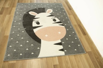 DYWAN DZIECIĘCY PASTELOWY ZEBRA SZARY PUDROWY RÓŻ KREMOWY LIMA 140x190 cm
