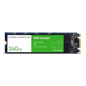 Зеленый твердотельный накопитель SATA M.2 2280 емкостью 240 ГБ WDS240G3G0B