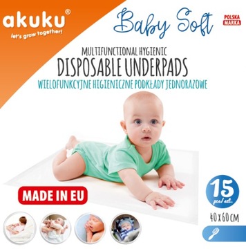 Прокладки гигиенические одноразовые 60/40 Akuku 15 шт.