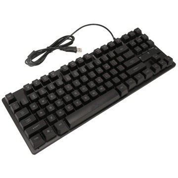 Проводная игровая клавиатура, 87 клавиш, эргономичный дизайн с цветной подсветкой, настольный ноутбук