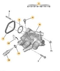 фото thumb №1, Корпус термостата peugeot оригінальний номер 9808647280