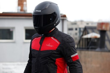 HUSAR HORNET RED мужская текстильная мотокуртка + подшлемник
