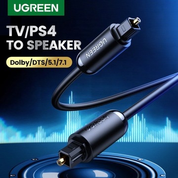 UGREEN Позолоченный оптический кабель Toslink 1,5м черный
