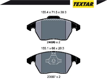 фото thumb №2, Textar 2469601 набір гальмівні колодки гальмівних, гальма дискові