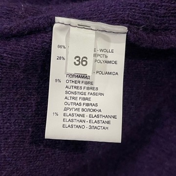 Peruggi ITALY Sweter Wełna Fiolet 36