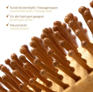 bambusowa szczotka do masażu włosów dla kobiet Natural Bamboo Hair Brush