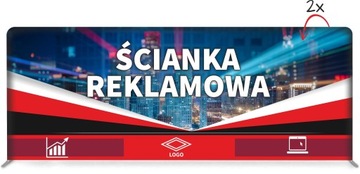 Ścianka Reklamowa Tekstylna 800x230cm Nadruk Projekt jednostronna