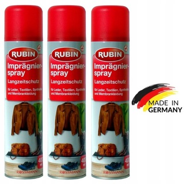 Impregnat Rubin - 3 Pak do butów kurtek 3x400ml