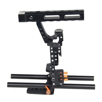 Алюминиевая клетка DSLR Rod Rig Camera Video + держатель