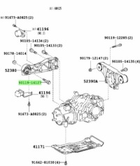Болт кронштейн диференціал задній toyota hiace estima оригінальний номер 90119-14127 Зі Шроту, фото thumb