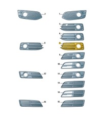 Заглушка решітка бампера audi a3 8p sline ліва aso Ціна, фото thumb