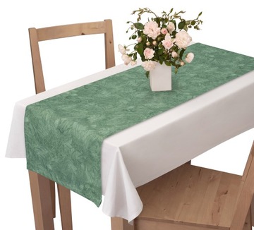 BIEŻNIK NA STÓŁ NA OBRUS 120X40CM DEKORACYJNY BEŻOWY SZARY ZIELEŃ
