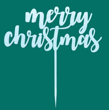 Топпер для торта «Merry Christmas», серебро 15см