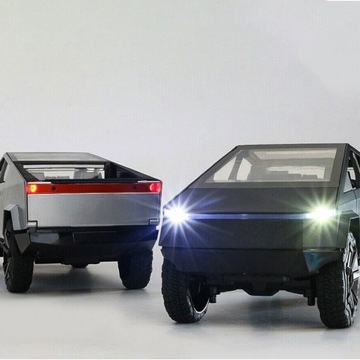 МОДЕЛЬ АВТОМОБИЛЯ TESLA CYBERTRUCK 1:24 ИЗ АЛЮМИНИЕВОГО СПЛАВА С ФАРАМИ И ДВЕРЯМИ