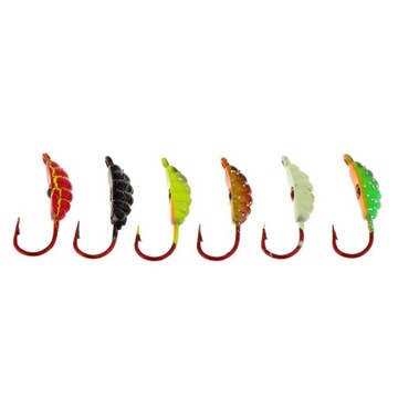 6pcs/pack Artificial Fishing Lure Jigs Head Fishing Hook Set