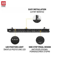 фото thumb №11, Стальной пороги боковой с led – off-road – набор jeep wrangler jk 2007-2017