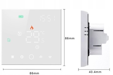 WiFi термостат для плиты, белый серия PS TUYA