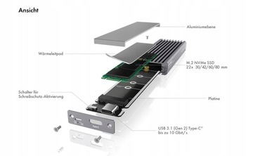 Корпус твердотельного накопителя Icy Box M.2 NVMe USB-C