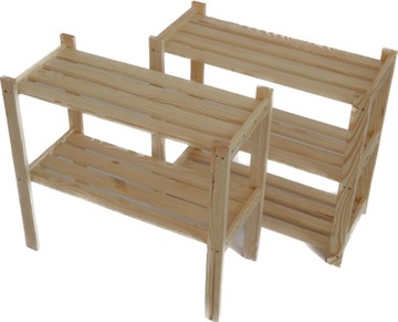Полка деревянная сосновая 59x62,8x26,5 Natural с 2 полками UPPER
