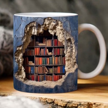 Кружка с полкой для библиотеки, 3D керамическая кружка с полкой для книг