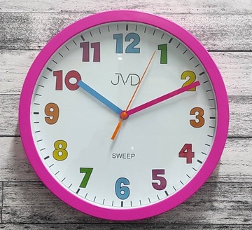 ЦВЕТНЫЕ НАСТЕННЫЕ ЧАСЫ JVD HA46.2 БЕСШУМНЫЙ МЕХАНИЗМ