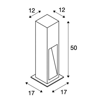Садовый столбик ARROCK LED 50, серый камень SLV