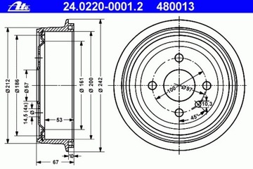 фото thumb №14, Барабан тормоз. opel astra f,kadett 200/201,3x53