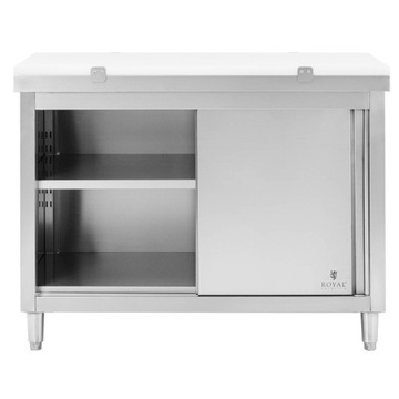 РАБОЧИЙ СТОЛ СО ШКАФОМ ИЗ НЕРЖАВЕЮЩЕЙ СТАЛИ - ECO - 120 X 60 СМ - 500 КГ -