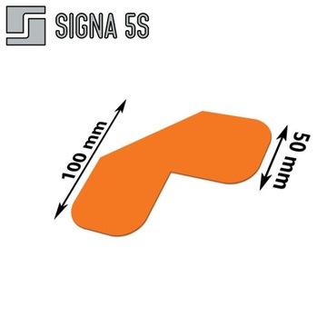 SIGNA 5S Znacznik podłogowy Kształt L/X 50 wym. 100/100mm, k. pomarańczowy