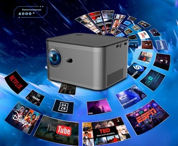 ЖК-проектор 1080P WIFI BT5.0 150 дюймов Android11 ​​Семейный телевизор Серый