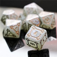 MINAS TIRITH НАБОР ИЗ 7 ЭПОКСИДНЫХ RPG КУБИКОВ + МЕТАЛЛИЧЕСКИЙ ФУТЛЯР