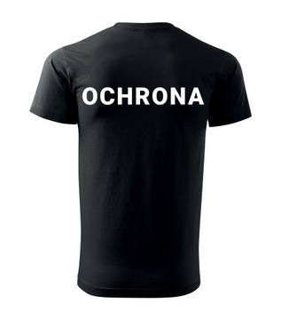 KOSZULKA T-SHIRT MĘSKA Z NADRUKIEM OCHRONA DLA OCHRONIARZA ROBOCZA S