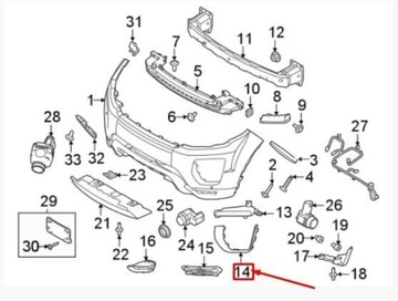фото thumb №8, Окантовка левого бампера передней land rover range rover evoque l538