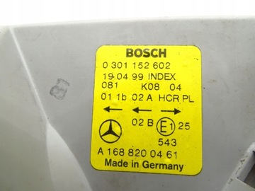 фото thumb №12, Лампа правий права перед mercedes w168 a1688200461